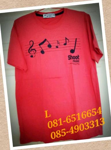 (2.8)Shoot เสื้อยืด ชาย-หญิง สีชมพูด้าน ลายตัวโน๊ต Size L เนื้อผ้าเบาสบาย ถูกกว่าที่หน้าร้าน